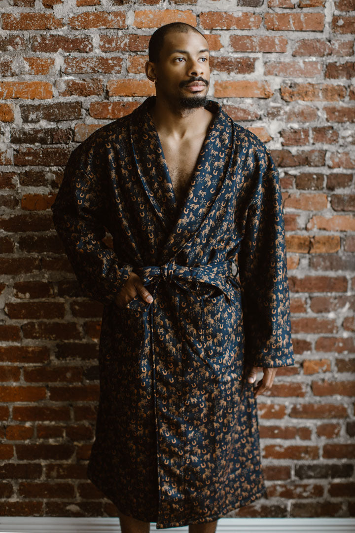 Matt Mathews Cowboy Print Robe