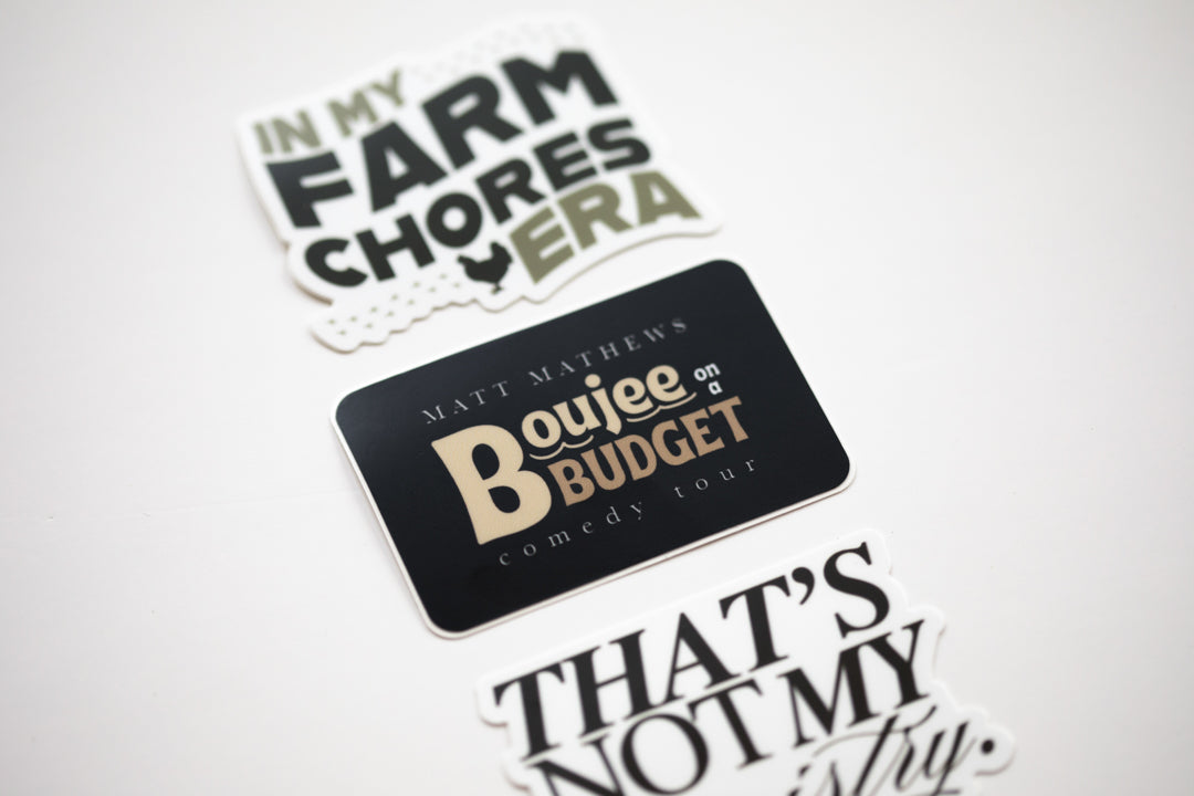 Boujee on a Budget Tour Sticker Pack