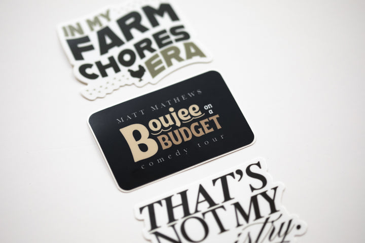 Boujee on a Budget Tour Sticker Pack
