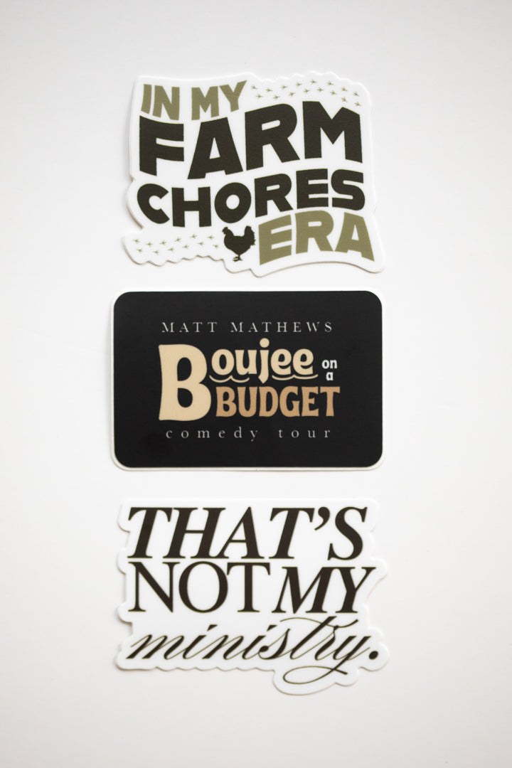 Boujee on a Budget Tour Sticker Pack